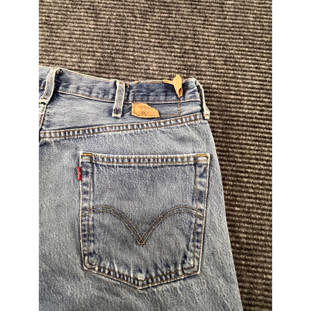 Vintage Levi's 501 XX Jeans Mens 38x32 Button Fly Distressed USA Made Light Wash - Picture 8 of 16